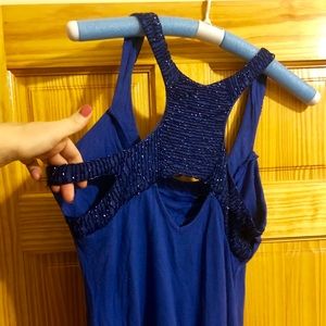 Blue Arden B Tank Top with Beading Medium